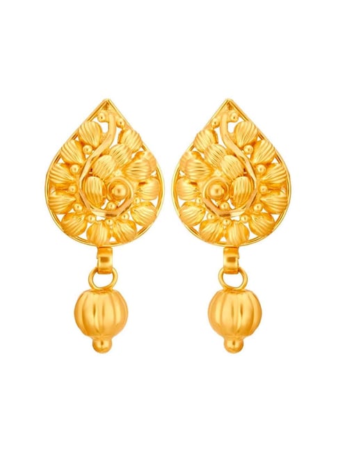 Plain Gold Earrings designs  Tanishq   YouTube