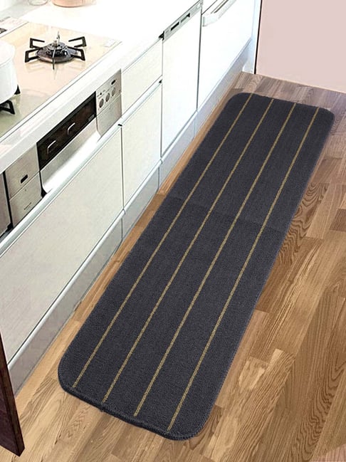 Saral Home Dark Grey Anti Slip Kitchen Runner - Set of 1