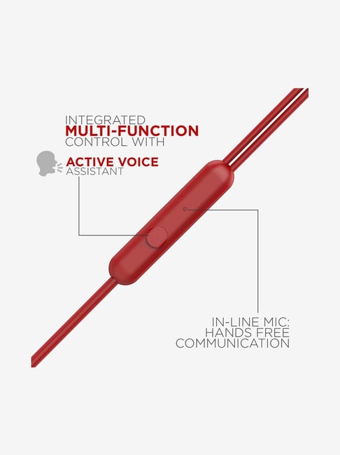 Buy Boat Bassheads 103 Wired Earphone with Microphone (Red) Online At