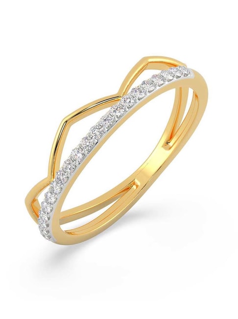 Beautiful Crown Diamond Ring In 14 k Yellow Gold for Her