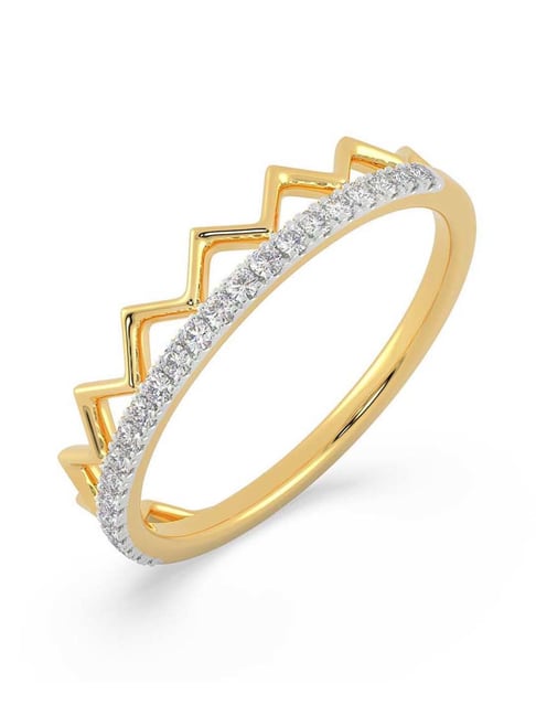 Diamond Princess Crown Stackable Wedding Ring in 14k Two-Tone Gold (1/ -  Lambert Jewelers