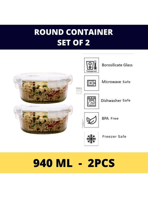 Leak Proof Food Storage Container With Air Vent Lid Of Borosilicate  Glass(940ml)