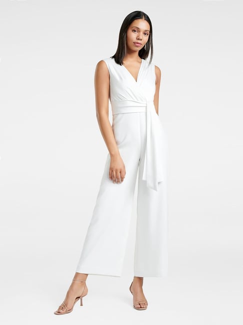 Buy Forever New Porcelain Avery Satin Drape Petite Jumpsuit for