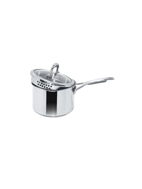 Meyer Select Stainless Steel Straining Saucepan 18cm (Induction & Gas Compatible)