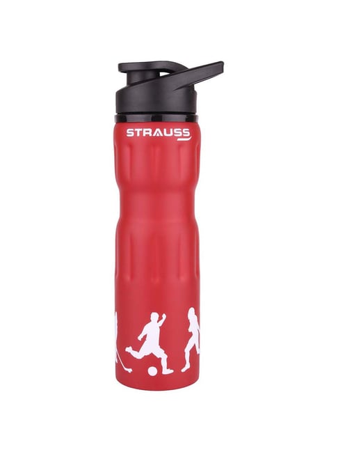 Strauss Stainless-Steel Water Bottle, 750ml (Red)-Strauss-Footwear-TATA CLIQ