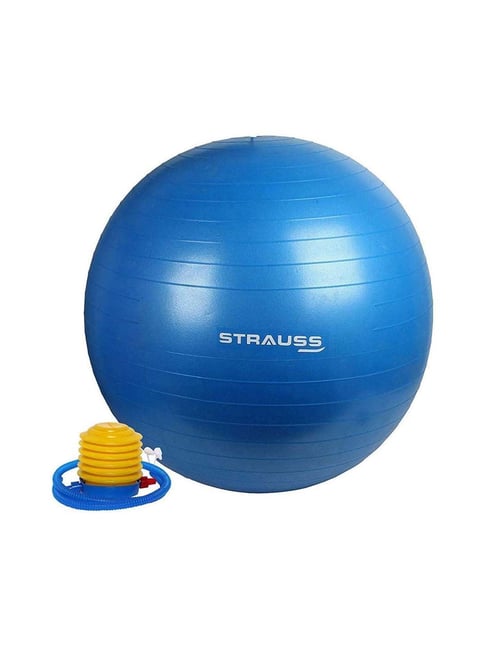 Strauss Anti Burst Gym Ball with Foot Pump, 55 cm (Blue)-Strauss-Footwear-TATA CLIQ