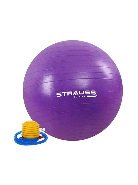 Strauss Anti Burst Gym Ball with Foot Pump, 55 cm (Purple)-Strauss-Footwear-TATA CLIQ