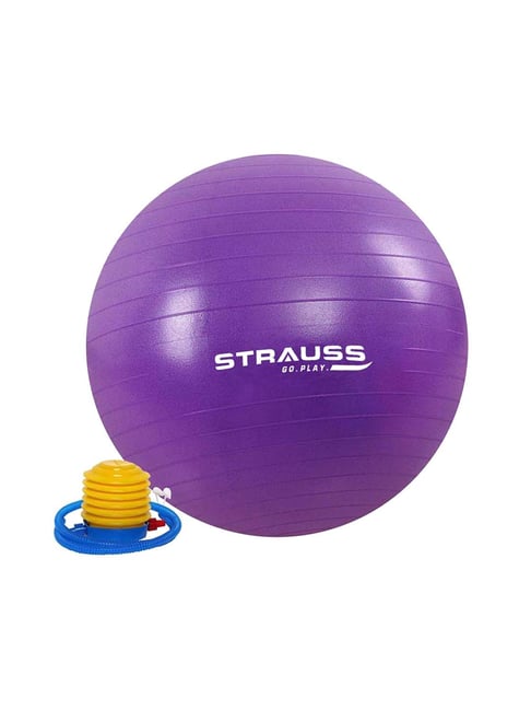 Strauss Anti Burst Gym Ball with Foot Pump, 75 cm (Purple)-Strauss-Footwear-TATA CLIQ