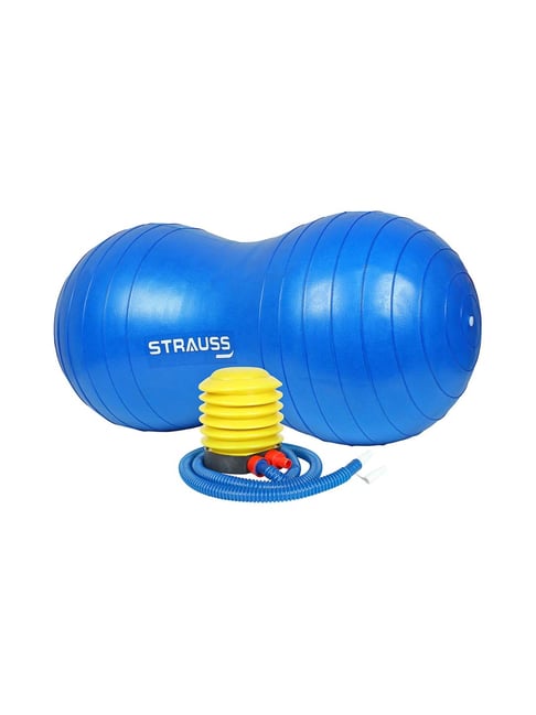 Strauss Anti Burst Peanut Shape Gym Ball With Foot Pump (Blue)-Strauss-Footwear-TATA CLIQ