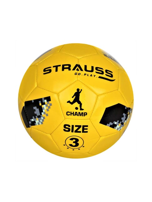 Strauss Champ Football for Kids, Size 3 (Yellow)-Strauss-Footwear-TATA CLIQ