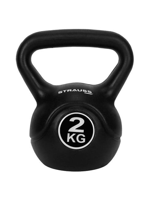 Strauss Kettlebell (Black, 2Kg)-Strauss-Footwear-TATA CLIQ