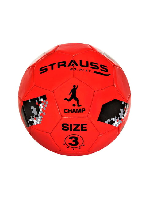 Strauss Champ Football for Kids, Size 3 (Red)-Strauss-Footwear-TATA CLIQ