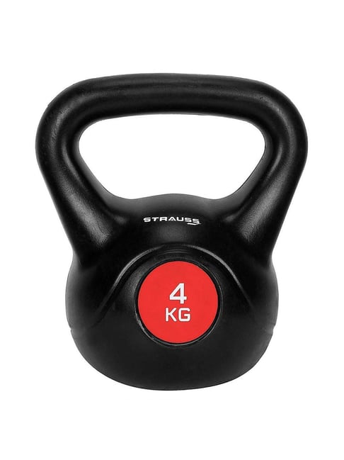 Strauss Kettlebell (Black, 4Kg)-Strauss-Footwear-TATA CLIQ