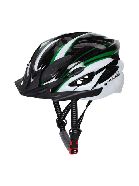 Strauss Adjustable Cycling Helmet, (Black, Green)-Strauss-Footwear-TATA CLIQ