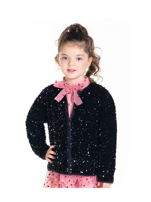 Cherry Crumble By Nitt Hyman Kids Black Embellished Jacket-picture-35