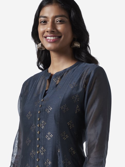 Buy Vark by Westside Indigo A-line Kurta, Inner And Palazzos for Women ...