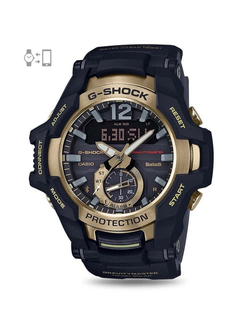 G shock bluetooth sales black and gold