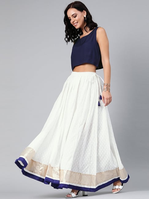 crop top with long skirt flipkart