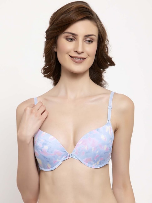 PrettyCat Multicolor Print Under Wired Padded Front Open Bra Price in India