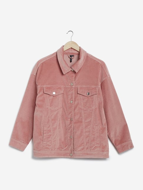 Buy LOV by Westside Pink Corduroy Jacket for Women Online @ Tata CLiQ