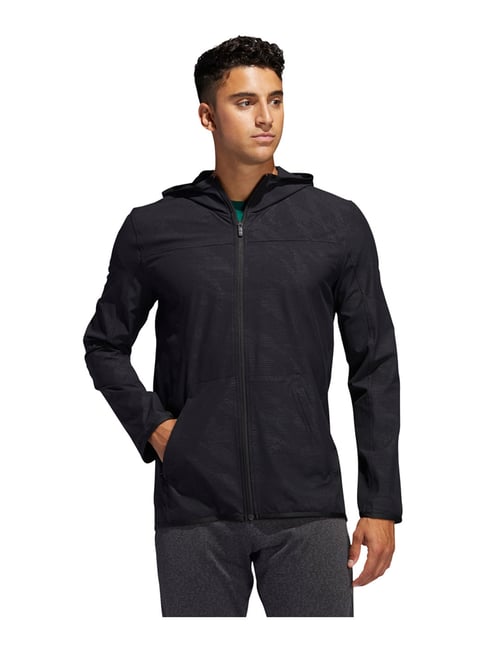 Buy Adidas CITY FZ CAMO HD Black Striped Training Jacket for Men