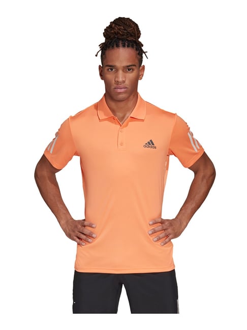 Adidas CLUB 3STR POLO Amber Tint Regular Fit Tennis Polo T Shirt