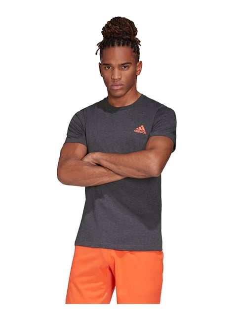 Buy Adidas PARIS GRAPH TEE Grey Textured Tennis T-Shirt for Men