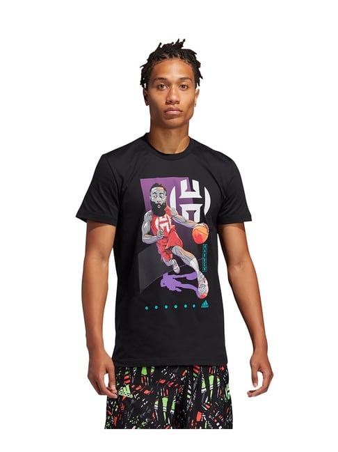Adidas HARDEN DRIVE GU Black Printed Basketball T-Shirt