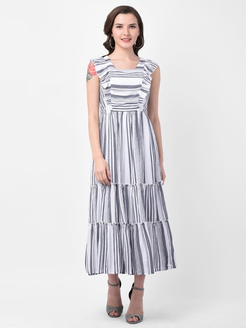 Latin Quarters Blue & White Striped Dress Price in India
