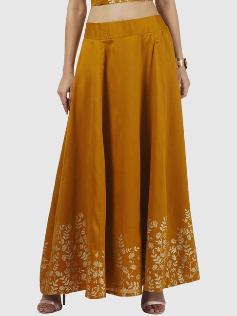 Buy Indya Yellow Floral Print Skirt for Women Online Tata CLiQ