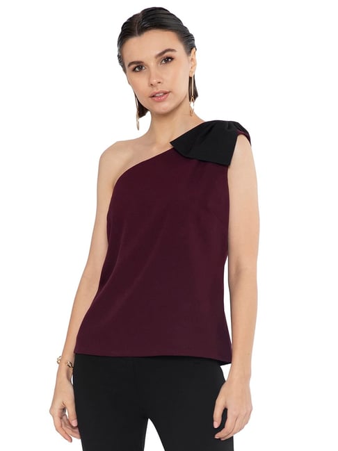 Buy FabAlley Wine Regular Fit Top for Women Online Tata CLiQ