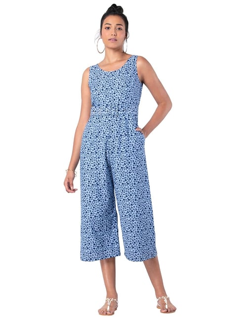 FabAlley Blue Printed Jumpsuit