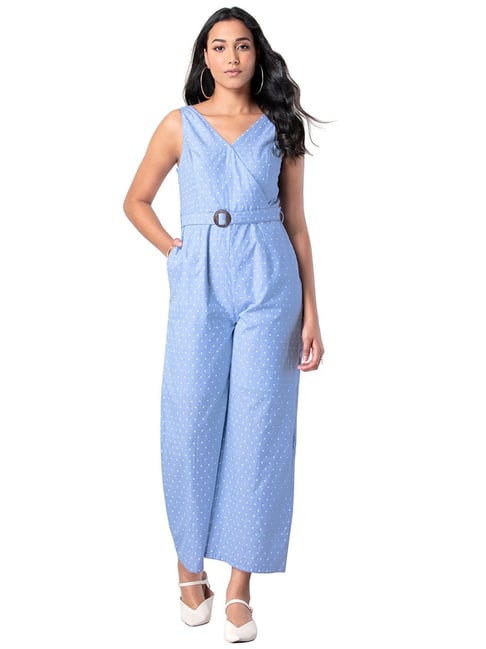 FabAlley Blue Printed Jumpsuit