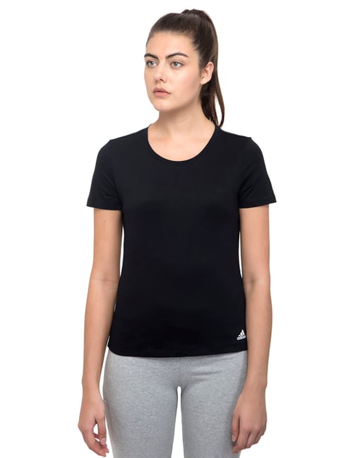 Buy Adidas Black Training T-Shirt for Women Online Tata CLiQ