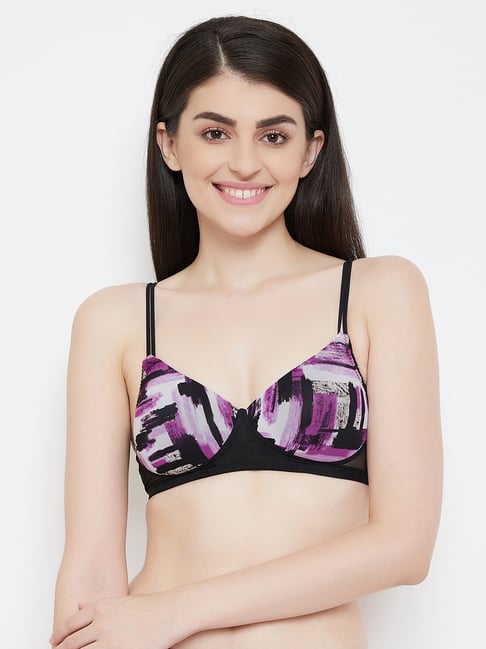 Buy Clovia Black Printed T-Shirt Bra for Women Online @ Tata CLiQ