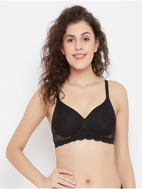 Buy Non-Padded Non-Wired Full Cup Bra in Black - Lace Online India