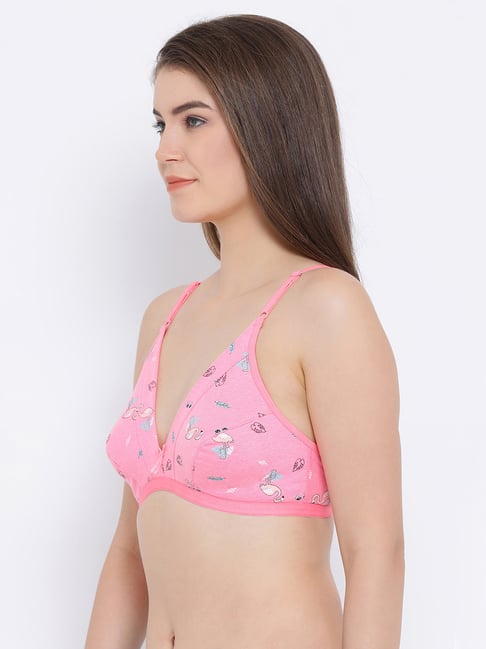 Buy Clovia Pink Non Wired Non Padded Demi Cup Bra for Women Online