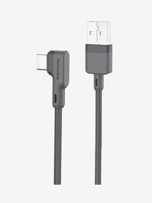 Portronics Konnect L POR-1081 3A USB to Type-C Cable (Black)-Portronics-Electronics-TATA CLIQ