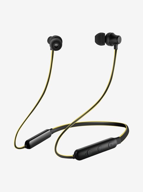 PTron InTunes Lite Wireless Bluetooth Neckband with Microphone (Yellow and Black)