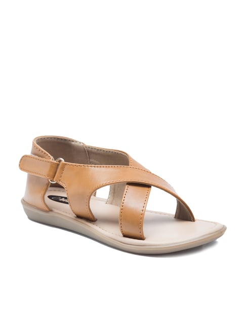 Beanz Kids Bella Tan Cross Strap Sandals