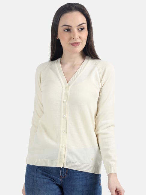 cream v neck cardigan