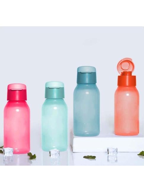 Tupperware Cool n Chic Pink Blue Plastic Water Bottles 350 ml Set of 4