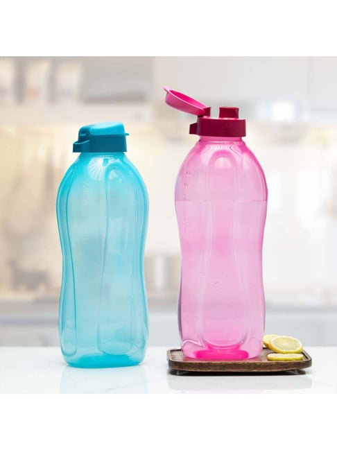 Buy Tupperware Aquasafe Eco Pink Blue Plastic Fliptop Water Bottles