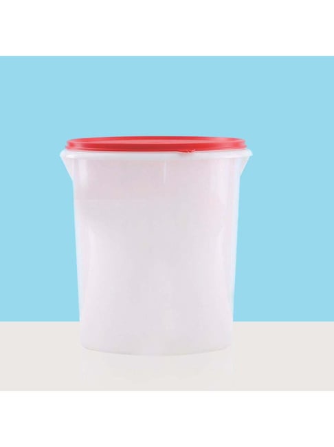Tupperware White Red Plastic Multipurpose Container with Lid (9000 ml)  Set of