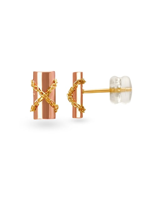 Dainty Gold Bar Hoop Earrings – BenittaMoko