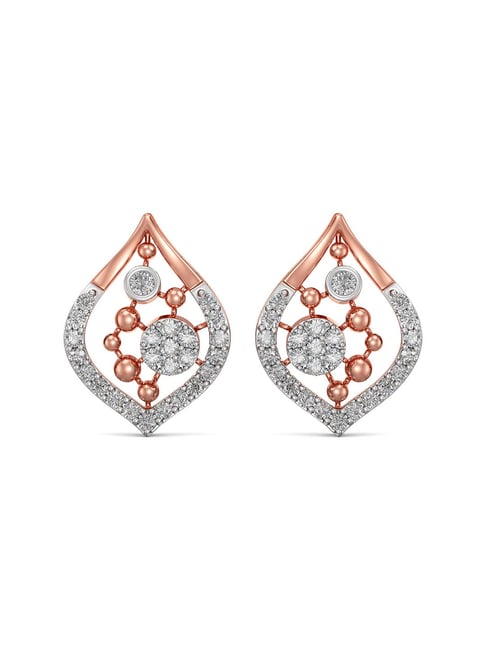 Buy Timeless Eternal Glamour Rosegold Diamond Earrings- Joyalukkas