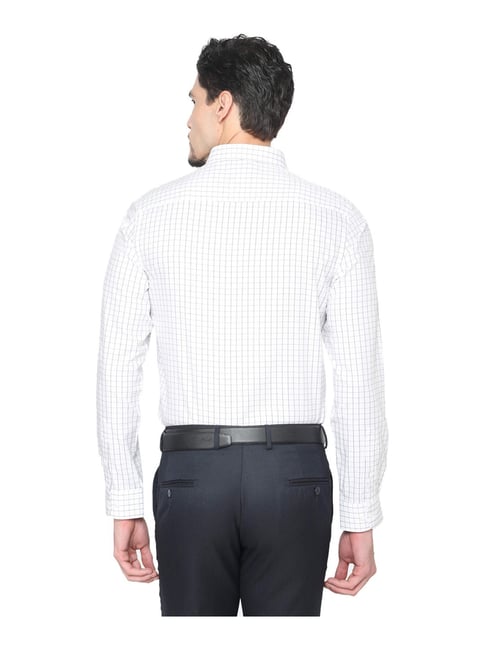 Buy J Hampstead White Slim Fit Check Shirt for Men s Online Tata CLiQ