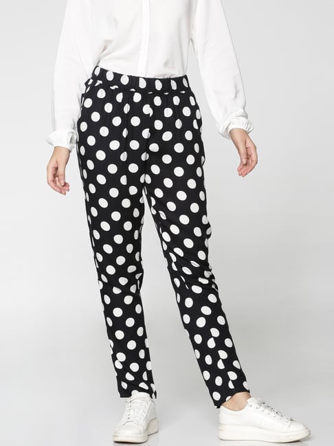 Lars Amadeus Black Polka Dots Dress Pants for Men's Regular Fit Flat Front  Formal Printed Trousers 28 at Amazon Men's Clothing store