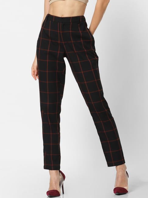 Only Black Chequered Pants