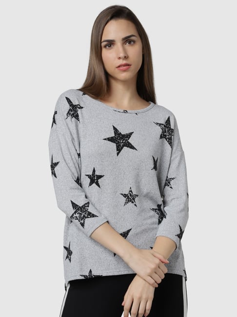 Vero Moda Grey Printed T-Shirt